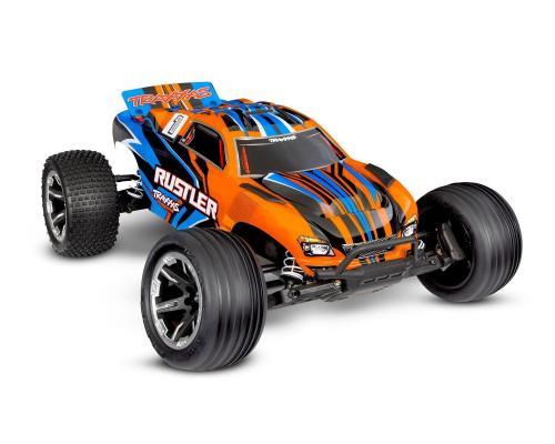 Traxxas Rustler 2wd Brushed HD incl battery en USB-C charger Orange