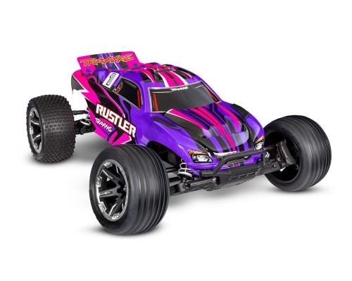 Traxxas Rustler 2wd Brushed HD incl battery en USB-C charger Pink