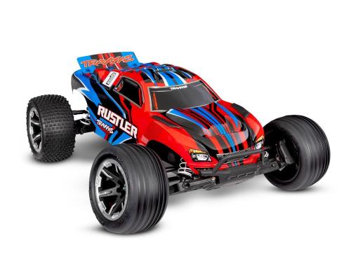 Traxxas Rustler 2wd Brushed HD incl battery en USB-C charger Red