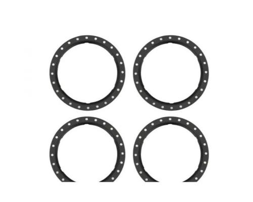 Traxxas TRX10276-BLK Beadlock rings, black (machined aluminum) (4)