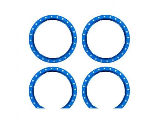 Traxxas TRX10276-BLUE Beadlock rings, blue (machined aluminum) (4)