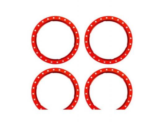 Traxxas TRX10276-RED Beadlock rings, red (machined aluminum) (4)