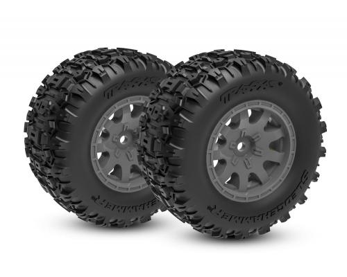 Traxxas TRX10771-GRAY Tires & wheels, assembled charcoal gray wheels