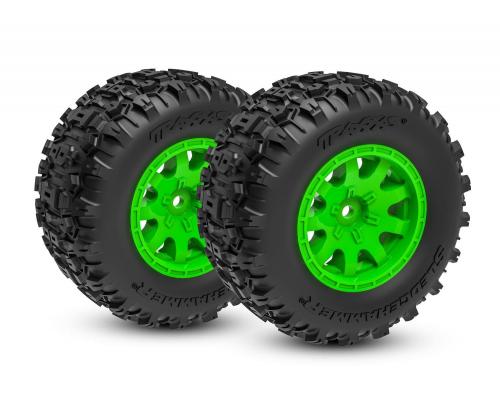 Traxxas TRX10771-GRN Tires & wheels, assembled green wheels