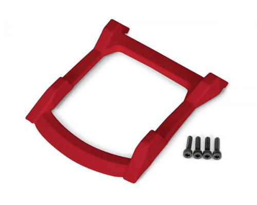 Traxxas TRX6728R Skidplate, dak (body) (rood) / 3x12mm CS (4)