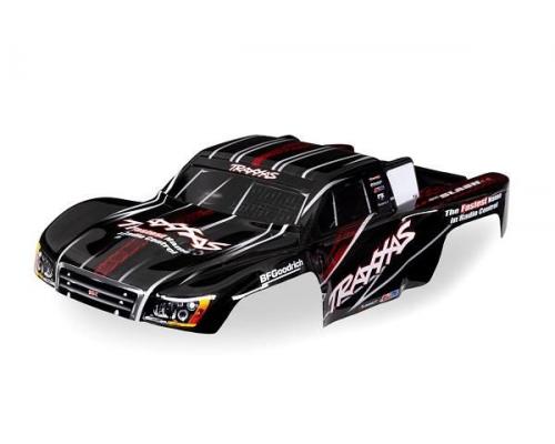 Traxxas TRX7027-BLK Body, 1/16 Slash 4X4, black (painted, decals applied)