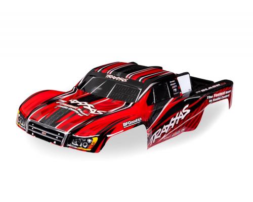 Traxxas TRX7027-RED Body, 1/16 Slash 4X4, red (painted, decals applied)