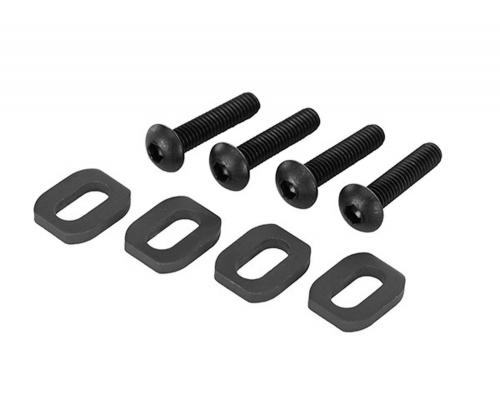 Traxxas TRX7759-BLK Washers, motor mount, steel (4)/ 4x18mm BCS (4)