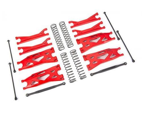 Traxxas TRX7895R Ophangingsset, X-Maxx WideMaxx, ROOD (inclusief draagarmen voor en achter, teenverb