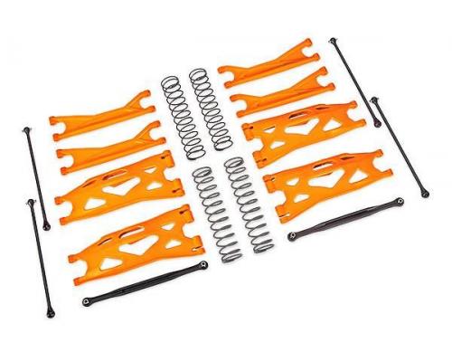 Traxxas TRX7895T Ophangingsset, X-Maxx WideMaxx, ORANJE (inclusief draagarmen voor en achter, teenve