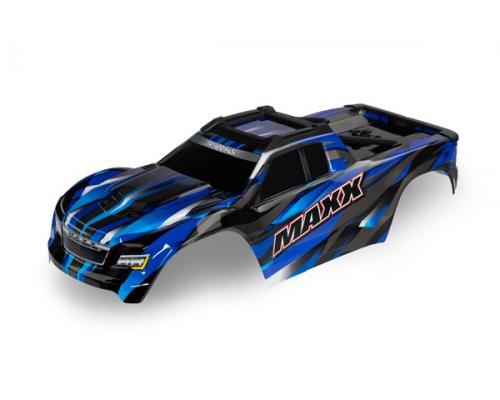 Traxxas TRX8918A Body, Maxx, blauw (gelakt, stickers aangebracht) (past op Maxx met verlengd chassis