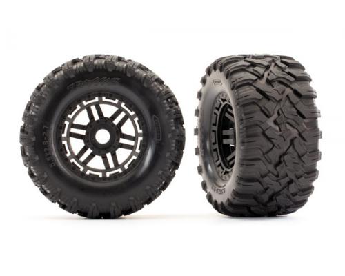 Traxxas TRX8972 Banden & wielen, geassembleerd, gelijmd (zwarte wielen, Maxx All-Terrain-banden, inz