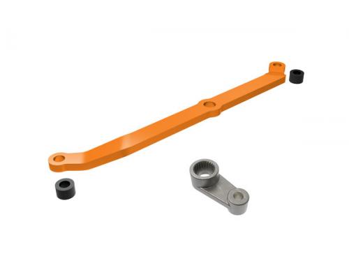 Traxxas TRX9748-ORNG Stuurstang, 6061-T6 aluminium (oranje-geanodiseerd)/ servohoorn, metaal/ afstan