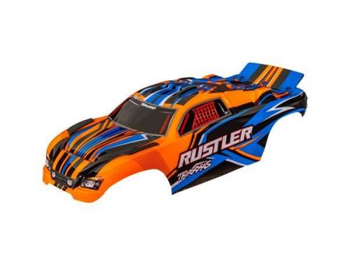 traxxas TRX3734-ORNG BODY, RUSTLER (ALSO FITS RUSTLER VXL), ORANGE (PAINTED, DECALS APPLIED) (ASSEMB