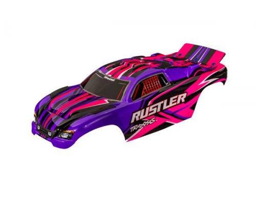 traxxas TRX3734-PINK BODY, RUSTLER (ALSO FITS RUSTLER VXL), PINK (PAINTED, DECALS APPLIED) (ASSEMBLE