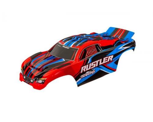 traxxas TRX3734-RED BODY, RUSTLER (ALSO FITS RUSTLER VXL), RED (PAINTED, DECALS APPLIED) (ASSEMBLED 