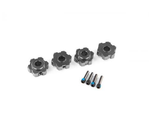 traxxas TRX8956-GRAY Wheel hubs, hex, aluminum (gray-anodized) (4)/ 4x13mm screw pins (4)