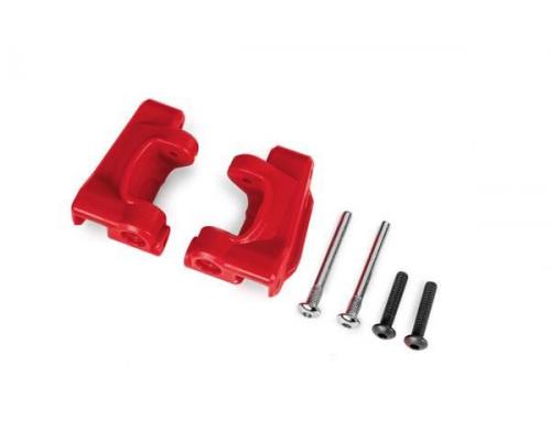 traxxas TRX9135-RED Caster blocks (c-hubs), extreme heavy duty, red (left & right)/ 3x26mm hinge pin