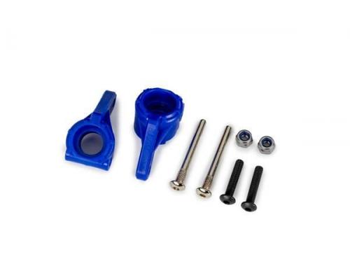 traxxas TRX9137-BLUE Steering blocks, extreme heavy duty, blue (left & right)/ 3x26mm hinge pins (2)