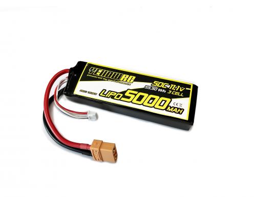 Yellow RC LiPo 5000mAh 11.1V 3S 50C , XT90