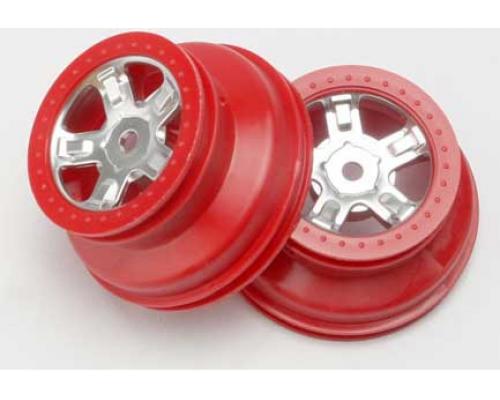 Traxxas TRX7072A Wielen SCT mat chroom rood beadlock stijl